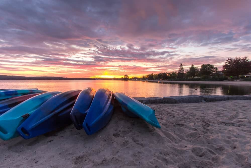 Scenic summer view of Traverse City, Lake Michigan
