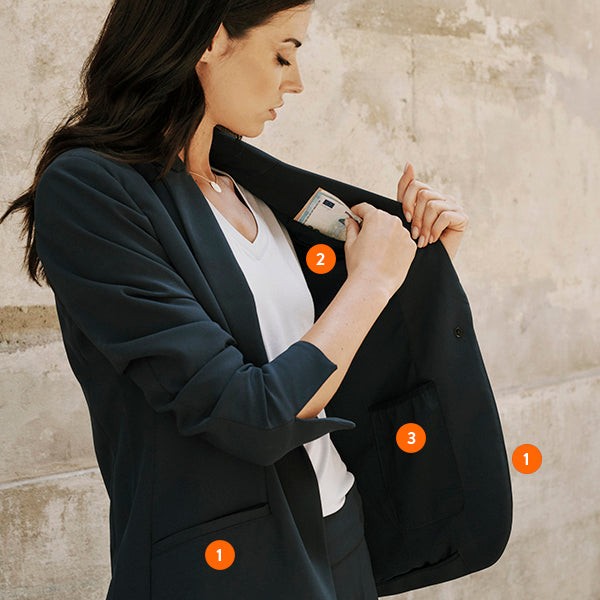 Travel blazer with hidden pockets for men
