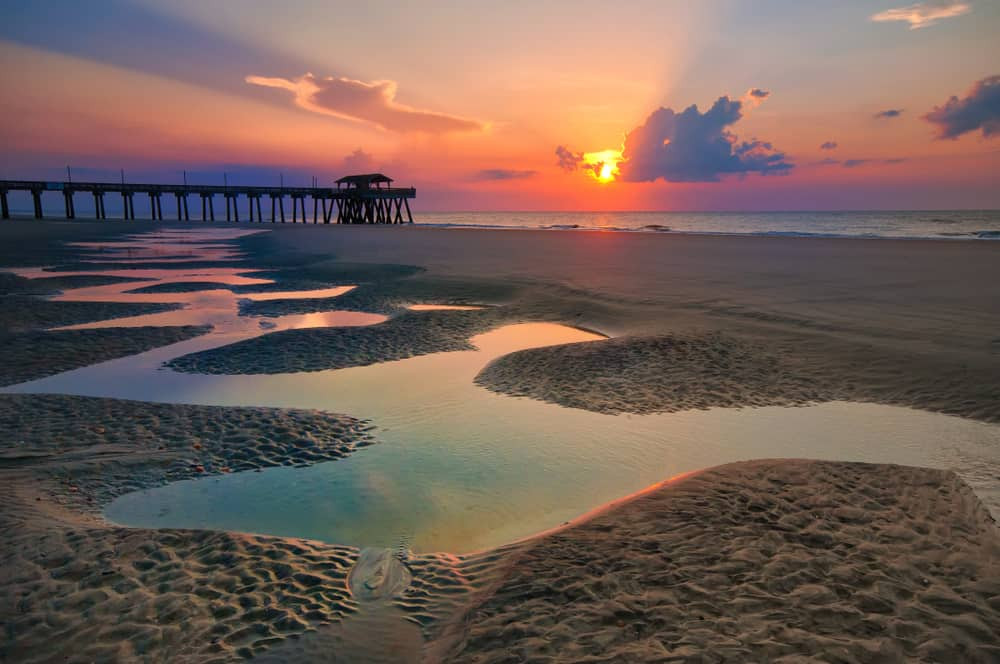 Quaint streets of Tybee Island with beach vibe
