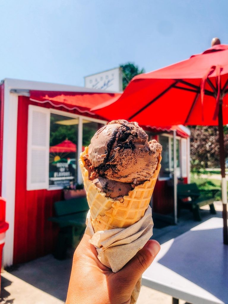 A delicious ice cream cone on Beaver Island