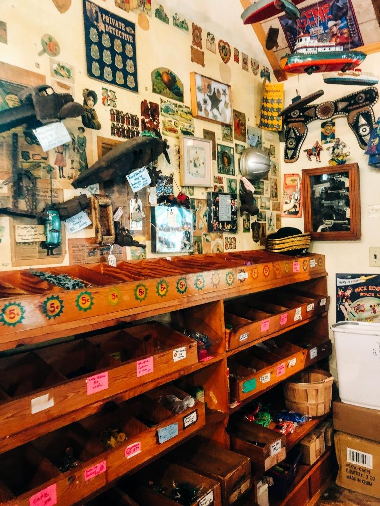 Inside the Toy Museum on Beaver Island, filled with toys and trinkets