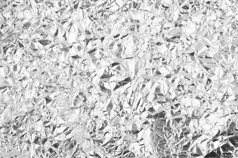 Close up of aluminum foil
