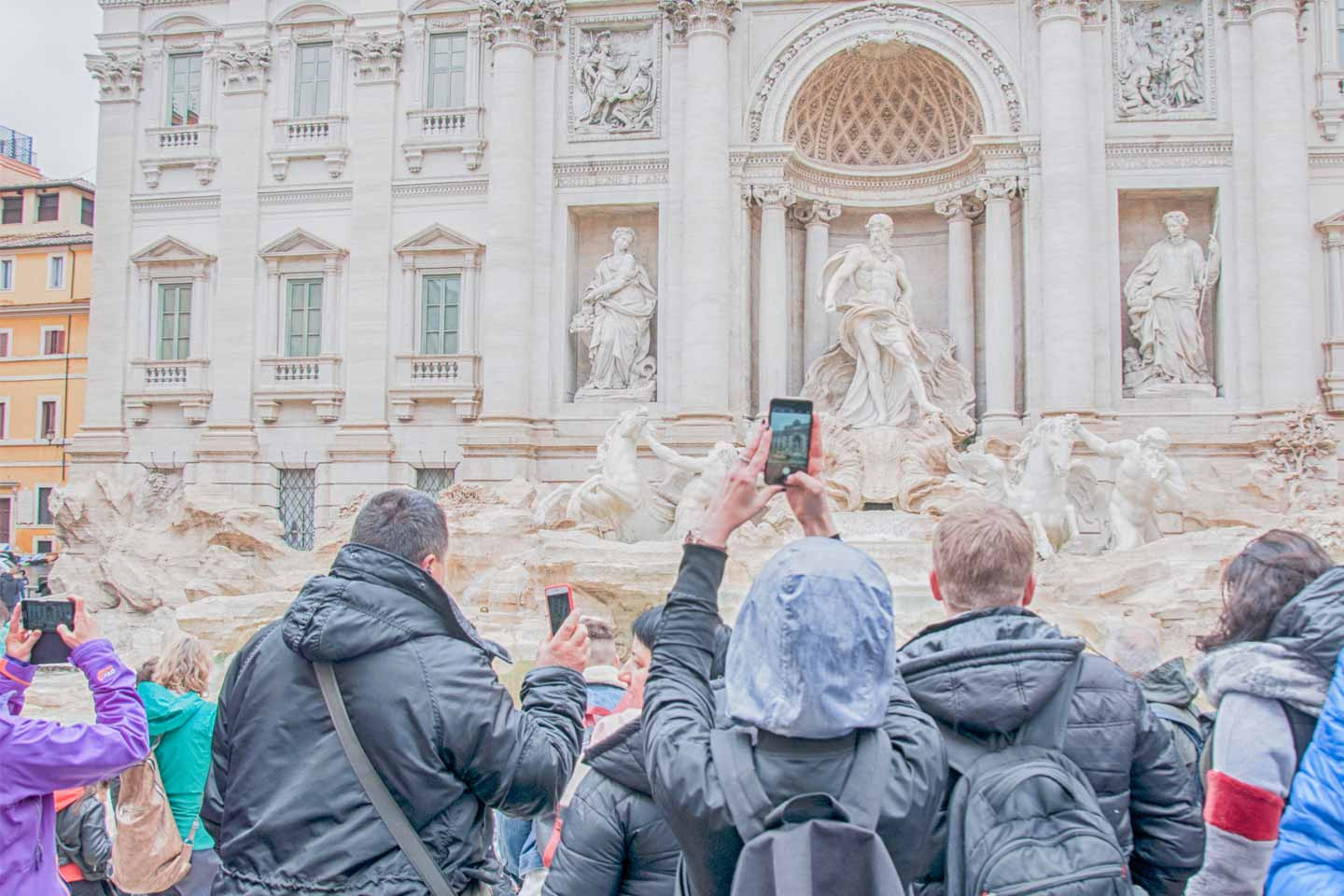 Trevi Fountain Rome crowded