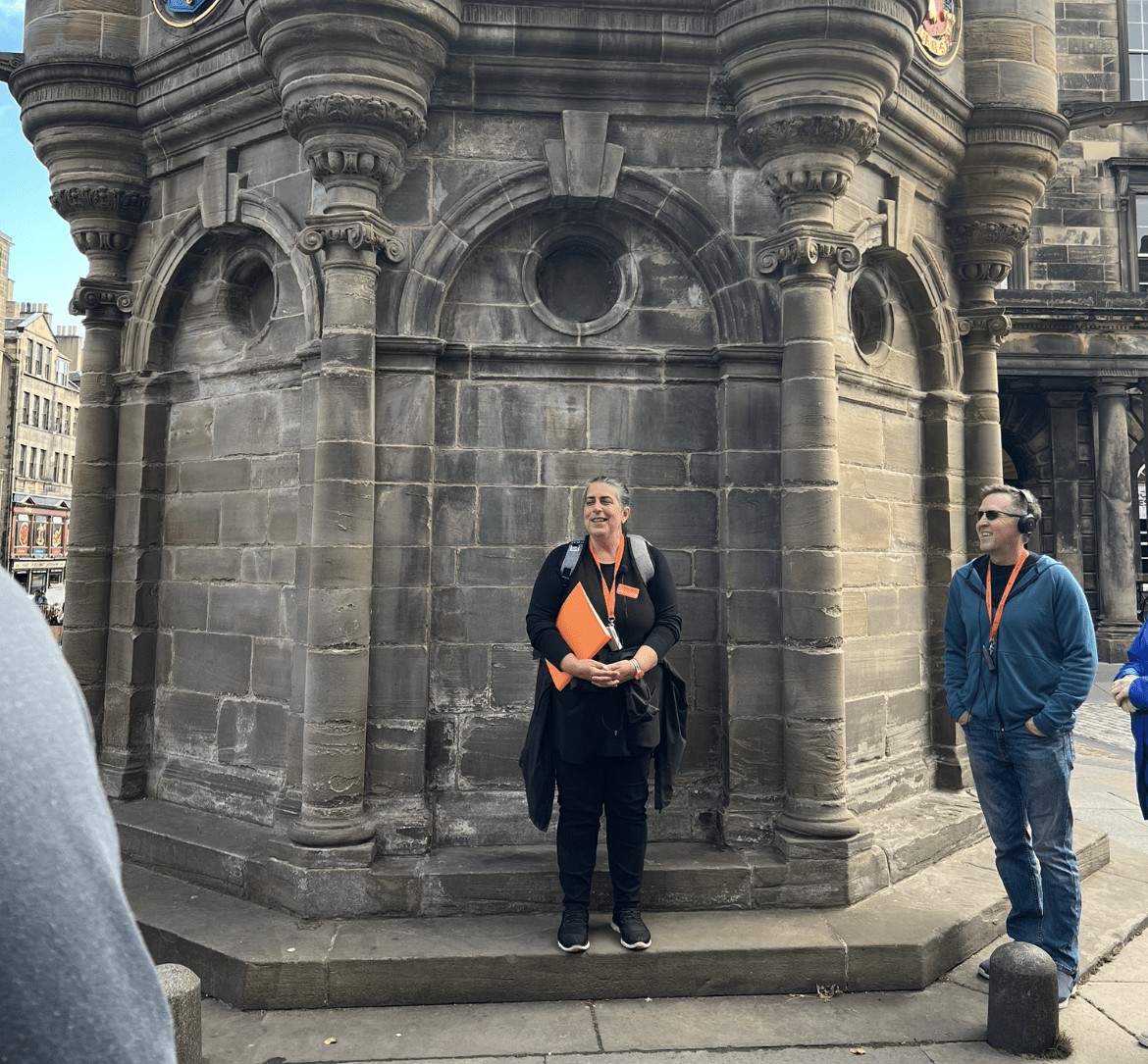 Veni, our tour guide in Edinburgh with Mercat Tours. JIM BYERS PHOTO