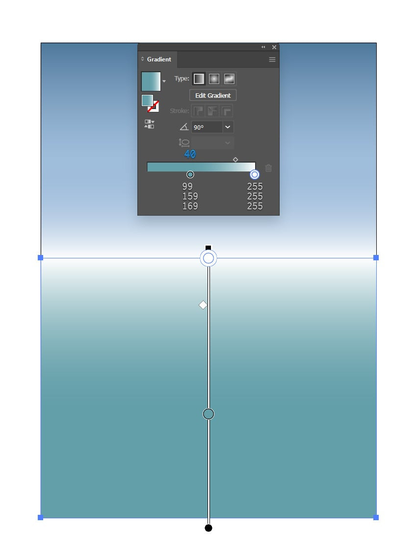 create the sea shape and fill with gradient