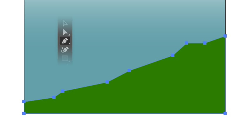 create the green hill shape