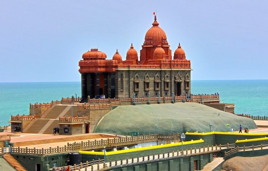 Vivekananda Rock Memorial Kanyakumari, an iconic symbol of spiritual and cultural significance, as part of Tamil Nadu tour packages