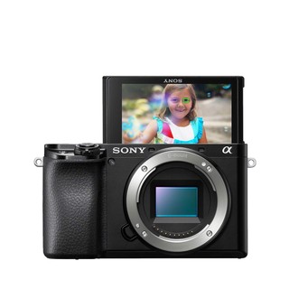 Sony A6100 mirrorless camera on a white background