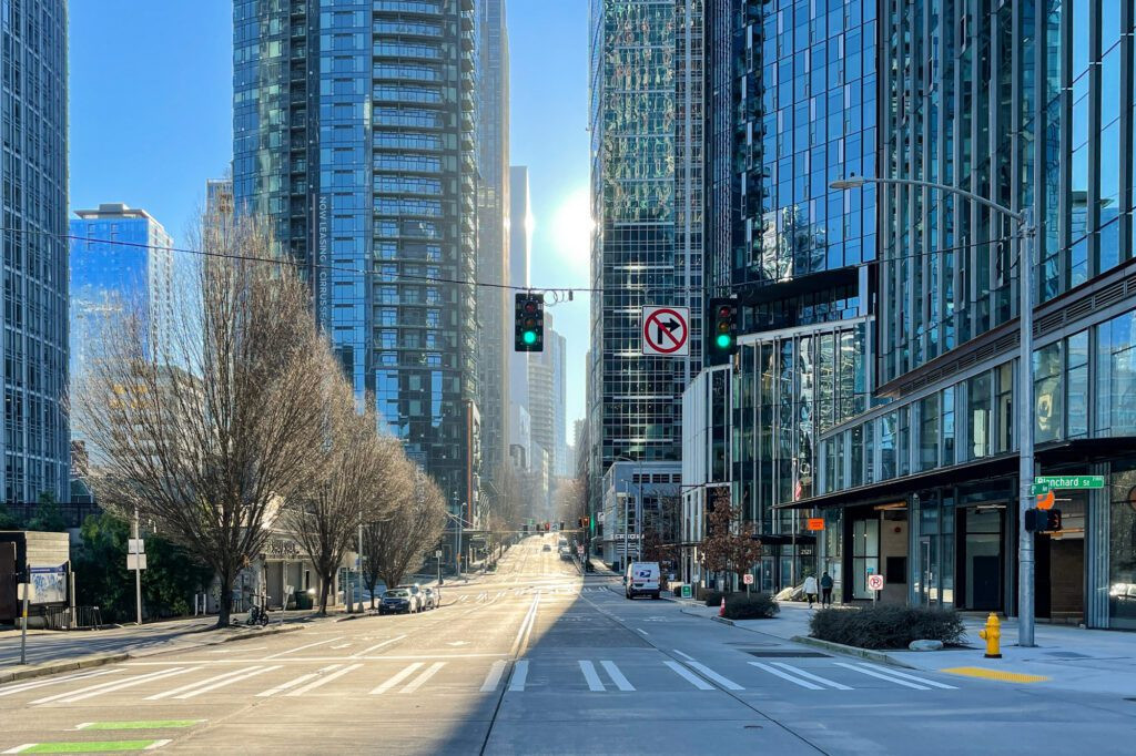 Walking through Belltown in Seattle