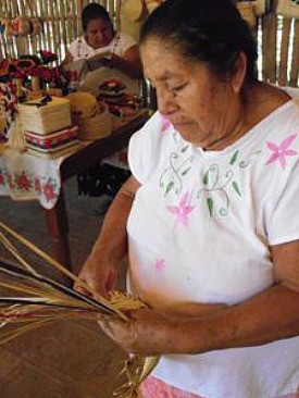 Woman weaving