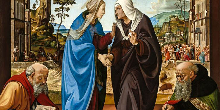 Piero di Cosimo's rendition of the Visitation, highlighting the joyous encounter between Mary and Elizabeth