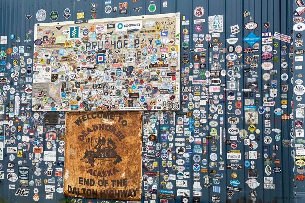 Welcome to Deadhorse, the end of the Dalton Highway, industrial landscape with modular buildings