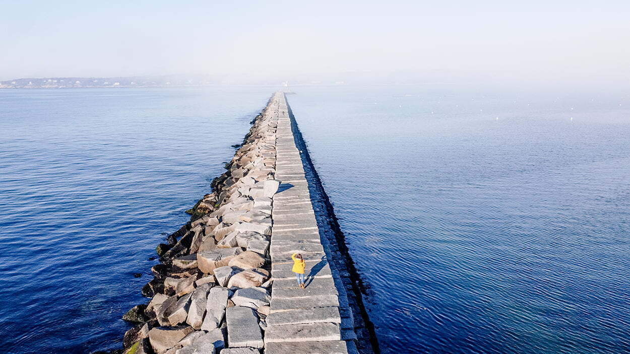 This breakwater rock jetty in Gloucester, located right at Eastern Point Lighthouse, should definitely not be missed.