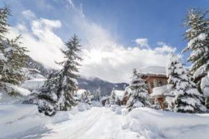 Snowy landscape in Whistler, British Columbia perfect for skiing and snowboarding