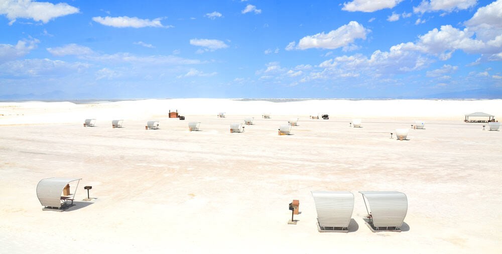 White Sands National Park - People walking on the sand dune at White Sands National Park
