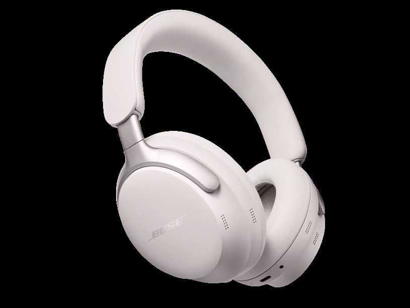 White noise-canceling headphones offer a serene travel experience
