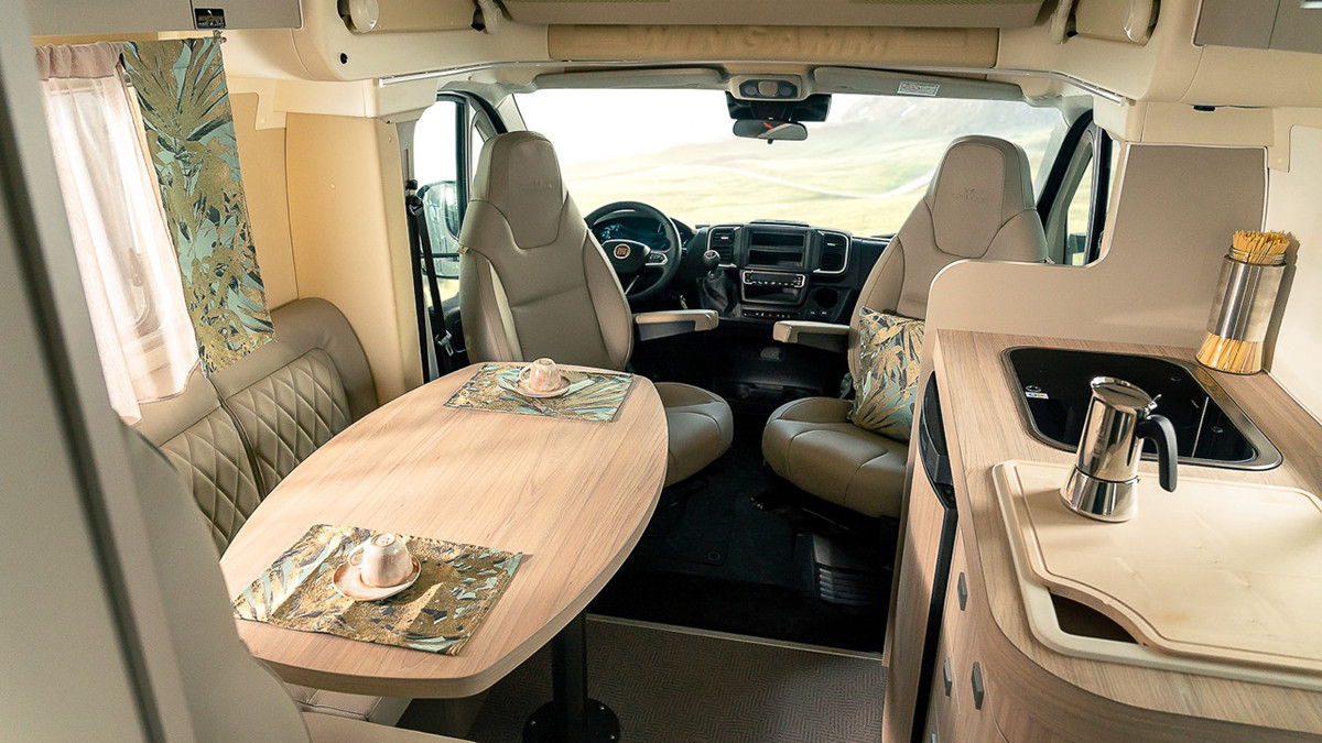 Inside the Wingamm Oasi 610 GL Cool Travel Van