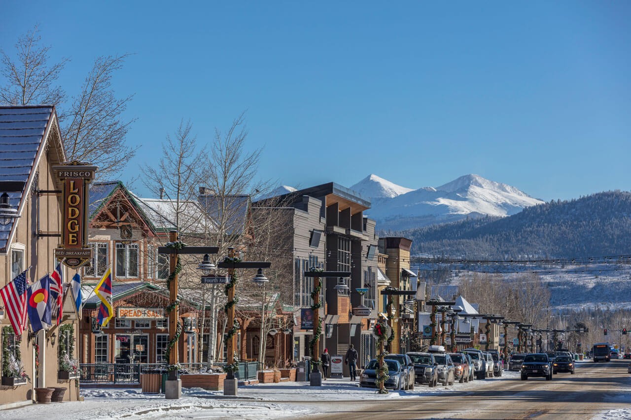 Sunny winter morning on Main Street.