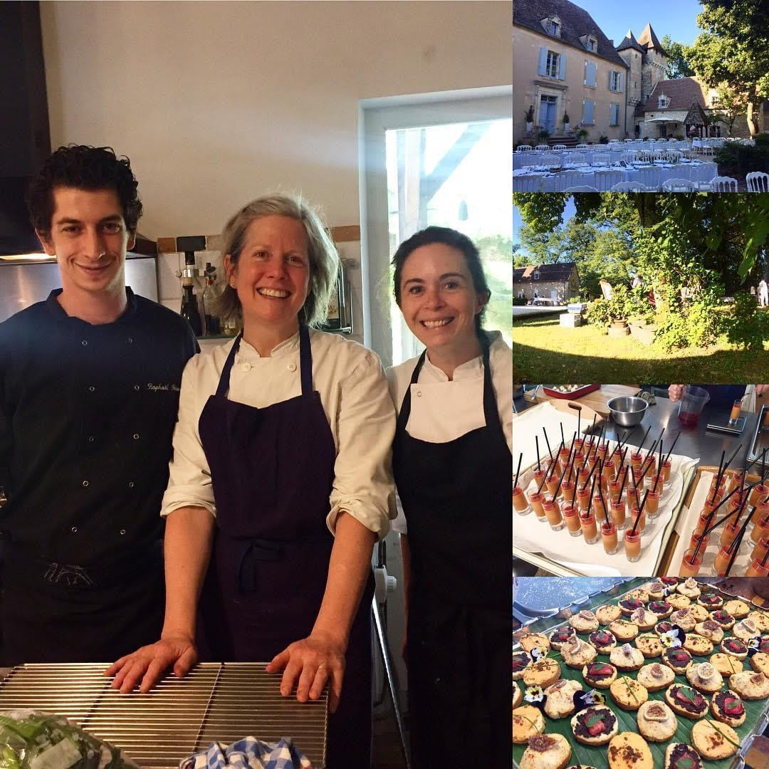 Anne working at Chateau Ladausse with Chef Diane Anthonisson