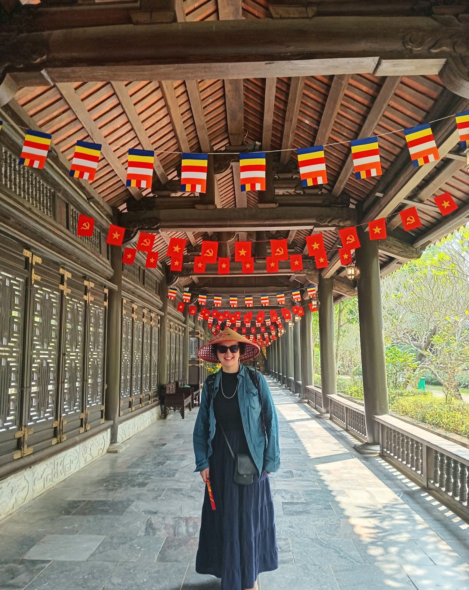 Adele Tomlin at the Bai Dinh temple complex.