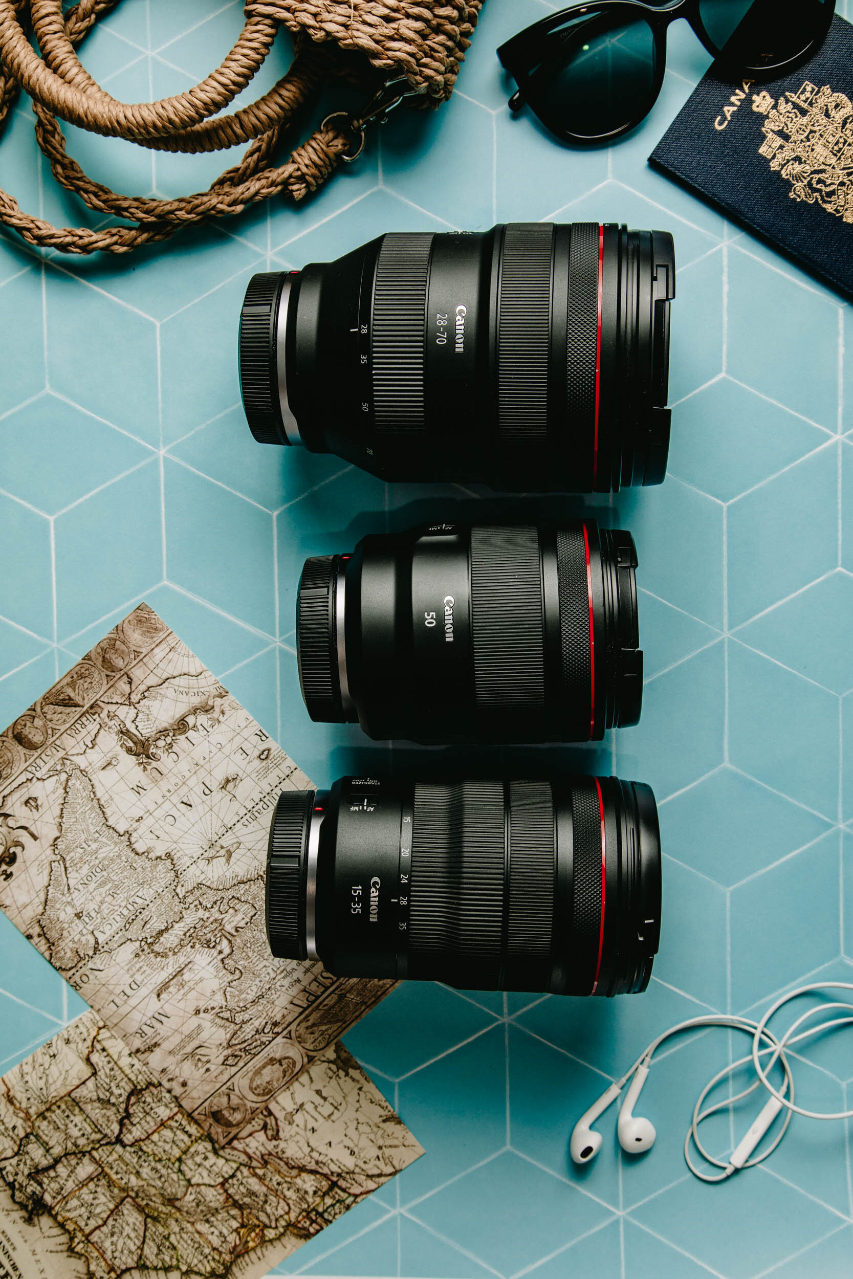 A Canon RF lens capturing the vibrant colors of a floating market in the Mekong Delta, Vietnam, demonstrating the lens's adaptability to various travel environments.