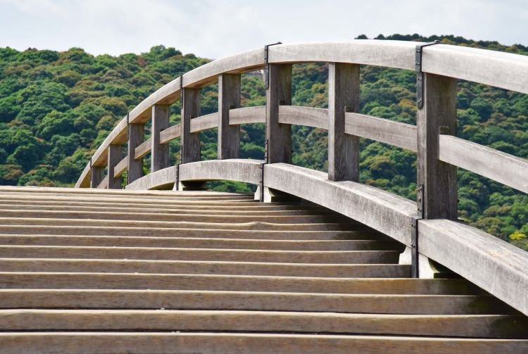 Unique arches of Kintai Bridge in Iwakuni