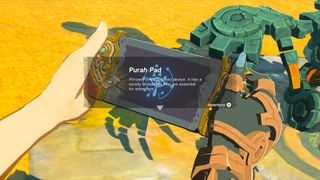 Link with a Purah Pad in Tears of the Kingdom